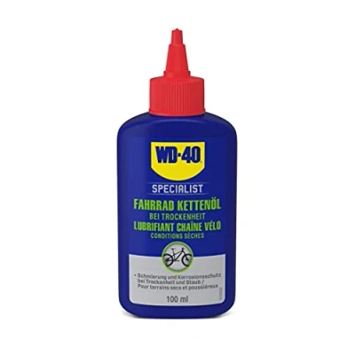 Abbildung von WD 40 Specialist Fahrrad Kettenöl bei Trockenheit 100ml, schmiert und schützt die Fahrradkette