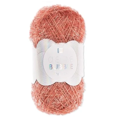 Abbildung von Frida&#039;s Wollhaus Rico Design 50 g Creative Bubble Schwammgarn Wolle Stricken Häkeln 57 Farben (033 Lehm)