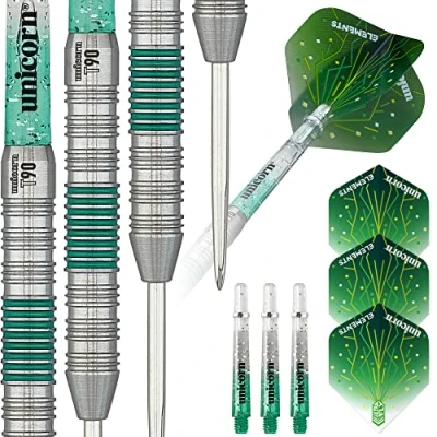 Abbildung von Unicorn T90 Core XL Green Type 2 Dartpfeile, 90% Wolfram, Stahlspitze, grün, 20 g