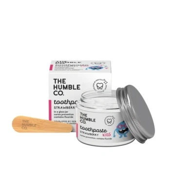Abbildung von Humble Zahnpasta im Glas Kids Erdbeere mit Fluorid 50 ml