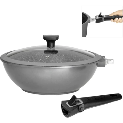 Abbildung von STONELINE Wok &quot;Imagination PLUS&quot;, Aluminiumguss, einzigartige Steinpartikel Beschichtung, Ø 30 cm, Induktion