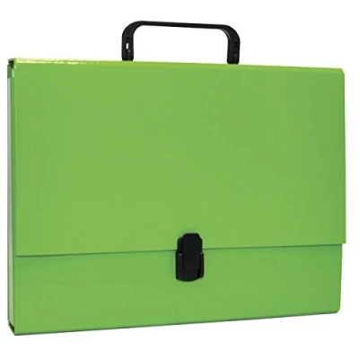 Abbildung von OFFICE PRODUCTS 21187811 15 Sammelbox PP Kunststoff mit Griff und Verschluss, A4, 5 cm, hellgrün