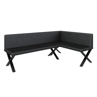 Abbildung von Eckbank Akiko Metal X Eckbankgruppe für Ihrem Esszimmer, Küche modern, Sitzecke, Essecke. Perfekt Küche, Büro und Rezeption. Solide Starke Verarbeitung. (196x128 Rechts Soft11)