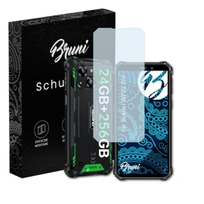 Abbildung von Bruni Schutzfolie kompatibel mit Oukitel WP32 Pro Folie, glasklare Displayschutzfolie (2X)