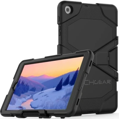 Abbildung von TECHGEAR G Shock Hülle für Samsung Galaxy Tab A 10,1 2019 (SM T510 / T515) Heavy Duty Robuste Schutzhülle mit abnehmbaren Ständer &amp; eingebauter Bildschirm Schule, Kids, Bauherr Blau