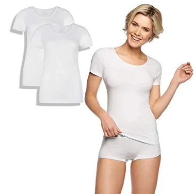 Abbildung von Bamboo Basics 2 PACK Tshirt basic, Damen, Größe: XL, White