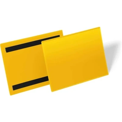 Abbildung von Durable Magnetische Kennzeichnungstasche A5 quer, Packung à 50 Stück, Gelb, 174304