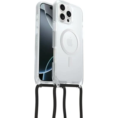 Abbildung von Otterbox React Necklace Hülle mit MagSafe für iPhone 16 Pro Max, Verstellbarer und Abnehmbarer Handykette, Getestet nach Militärstandard, Transparent, Keine Einzelhandelsverpackung