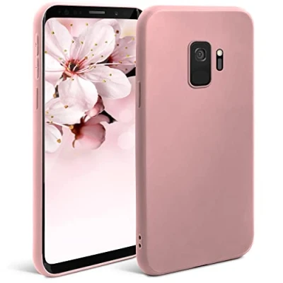 Abbildung von Moozy Minimalist Series Silikon Hülle für Samsung S9, Rose Beige Mattes Finish, Dünne, Weiche TPU Handyhülle Schutzhülle