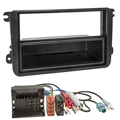 Abbildung von Sound Way 2 DIN Autoradio RadioRahmen RadioBlende einbause Kompatibel mit Vokswagen Seat Skoda vw1 1din