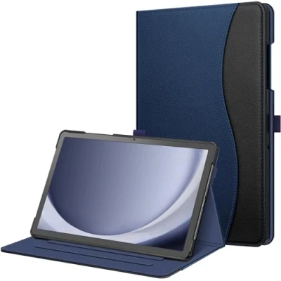Abbildung von Fintie Hülle für Samsung Galaxy Tab A9 Plus 11 Zoll 2023, Multi Winkel Folio Schutzhülle Dokumentenfach und Auto Schlaf/Wach Funktion Tablet A9+ SM X210/X216/X218, Dunkelblau