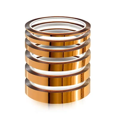 Abbildung von YIXISI 6 Stücke Kapton Tape, Hohe Temp Hohen Temperaturen Hitzebeständig Klebeband, Polyimid Film Klebeband (3mm/6mm/8mm/10mm/12mm/20mm * 33m)