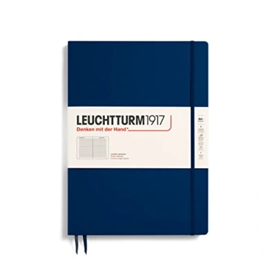 Abbildung von LEUCHTTURM1917 342926 Notizbuch Master Slim (A4+), Hardcover, 123 nummerierte Seiten, Marine, liniert