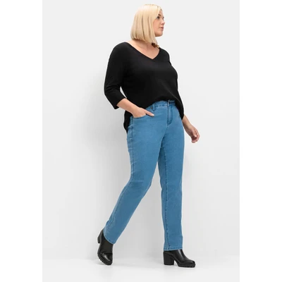 Abbildung von Sheego Jeans Straight Leg, Damen, Größe: 42, Blue denim