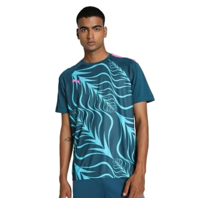 Abbildung von Puma Individualliga Graphic Sport Tshirt, Herren, Größe: Small, Ocean tropic/poison pink