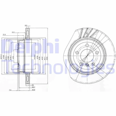Abbildung von DELPHI BG3943 Bremsscheibe 320 22 5 Belüftet geölt unbehandelt ohne Radlager, ABS Sensorring BMW: X3