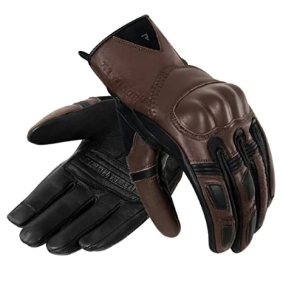 Abbildung von REBELHORN Thug II Lady Motorradhandschuhe Damen Ziegenleder SAS TEC Paneele zur Absorption von Schlag Atmungsaktives Futter Unterstützung für Touchscreens