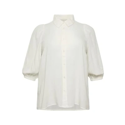 Abbildung von Kaffe Curve Damen Plus Size Women&#039;s Casual Fit 3/4 Length Sleeves Button Up Shirt, Chalk, 46/Grande Taille