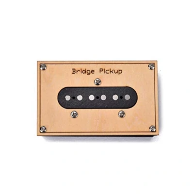 Abbildung von Alnicov Gitarren Pickup Alnico V Single Coil Bridge Position Mit Holzkiste, Federn Und Befestigungsschrauben Für E Schwarz (Exzellente Sounds)