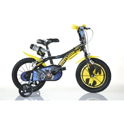 Abbildung von Dino Kinderfahrrad &quot;Batman&quot;, 1 Gang, mit Stützrädern, Trinkflasche und Frontschild
