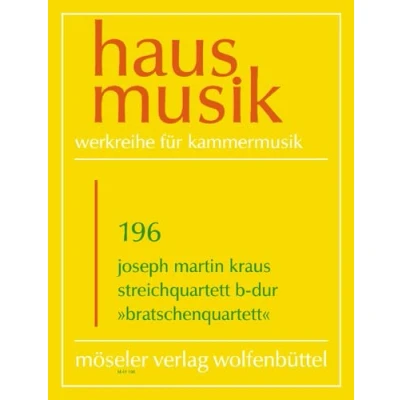 Abbildung von Streichquartett B Dur: &quot;Bratschen Quartett&quot;. 196. op. 1,2. Streichquartett. Partitur und Stimmen. (Hausmusik, Band 196)