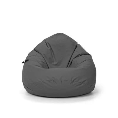 Abbildung von Nadimaideal Sitzsack Tropfenform Kastanie Bodenkissen für Kinder &amp; Erwachsene Indoor Outdoor Gaming Sitzkissen Beanbag Füllung EPS Perlen (Anthrazit, XL Durchmesser 77 cm)