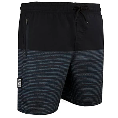 Abbildung von GUGGEN Mountain 1805 Herren Badehose mit Muster Grau Schwarz Boardshorts