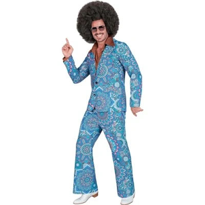 Abbildung von Widmann S.r.l. Kostüm Hippie Anzug &#039;Blue Mandala&#039; für Herren, Blau