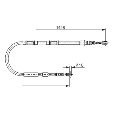 Abbildung von BOSCH 1 987 482 899 Handbremsseil 1448, 1215 TOYOTA: Corolla VIII Compact, Liftback