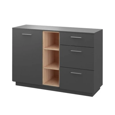 Abbildung von Vicco Kommode Beatrice, Anthrazit/Sonoma, 127 x 88 cm