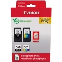 Abbildung von Canon PG 560/CL 561 Patrone + Fotopapier