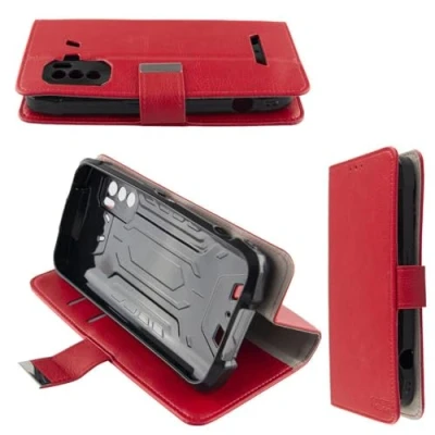 Abbildung von caseroxx Handy Hülle Tasche kompatibel mit Cubot Kingkong 5 Pro Bookstyle Case Wallet in rot