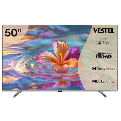 Abbildung von Vestel Fernseher 50 Zoll Smart TV Powered by TiVo, 4K UHD mit Dolby Vision HDR, Atmos und integriertem Triple Tuner, LED 50UT9840 schwarz