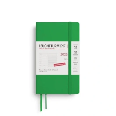 Abbildung von LEUCHTTURM1917 372515 Wochenkalender &amp; Notizbuch Pocket (A6) 2026, 12 Monate, Softcover, Spring Leaf, Deutsch