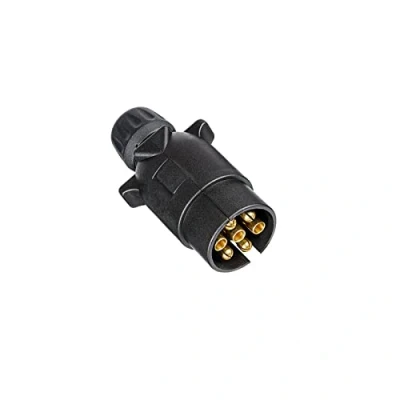Abbildung von BEIJISTAR Anhängerstecker 7 Polig, nach ISO 1724, mit Wasserfester Dichtung, 12V Wasserdichter Poliger Anhängerstecker, Hänger Stecker, für PKW LKW RV Boot Anhänger (Schraubende)