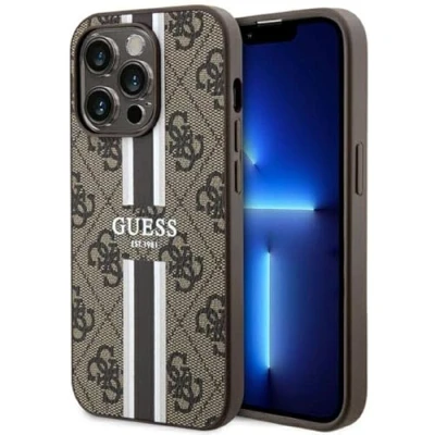 Abbildung von GUESS GUHMP14LP4RPSW Hülle für iPhone 14 Pro 6.1&quot; braun hardcase 4G Printed Stripes