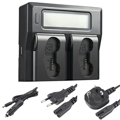 Abbildung von DSTE 1,5 A Schnellladegerät Doppelladegerät mit LCD Display kompatibel für Nikon EN EL18, EL18d, D4, D4S, D5, D6, Z9 Kamera