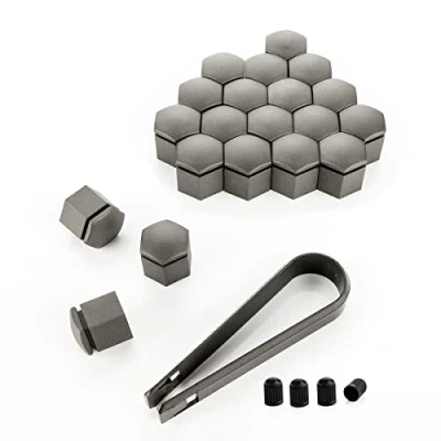 Abbildung von LST 20x Sechskant Rachraube Abdeckkappen 19 mm grau Matt Felgen Kappen Set
