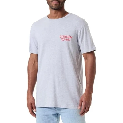 Abbildung von CITROËN Herren Origins Small &amp; Stampa Evolution Sketches Sul Retro C24s T Shirt, Light Grey Melange, XL
