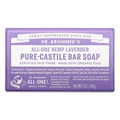 Abbildung von Dr. Bronner&#039;s Organic All One Hanf Lavendel Pure Castile Seifenriegel