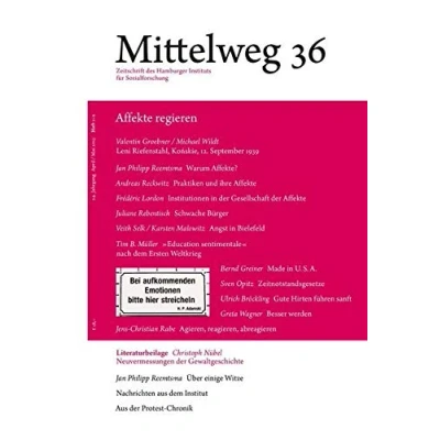Abbildung von Affekte regieren. Mittelweg 36, Zeitschrift des Hamburger Instituts für Sozialforschung, Doppelheft 1 2/2015