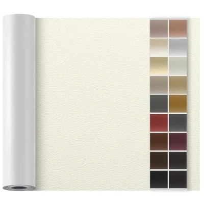 Abbildung von Leder Reparatur Set Elfenbeinweiß,OAZ Kunstleder Selbstklebend 90 x 200 cm,Kunstleder Reparaturset Patch Selbstklebende Lederflicken für Autositze Möbel Sofa Taschen