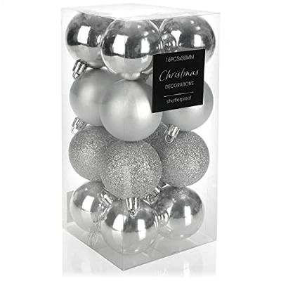 Abbildung von com four® 16x Weihnachtskugel Christbaumkugeln aus Kunststoff für Weihnachten Baumschmuck den Christbaum Christbaumschmuck