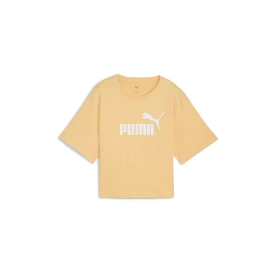 Abbildung von Puma ESS Cropped LOGO Relaxed Tshirt print, Damen, Größe: XS, Almost apricot