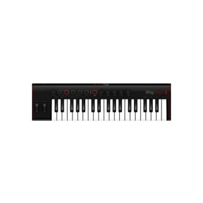 Abbildung von IK Multimedia iRig Keys 2 Universell einsetzbares MIDI Keyboard für iOS, Android, MAC und PC, 37 anschlagdynamische Mini Tasten, schwarz