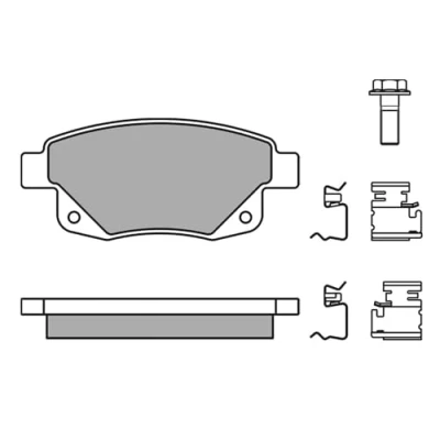 Abbildung von MEYLE 025 244 8617/W Bremsbelagsatz ORIGINAL Quality Hinterachse inkl. Verschleißwarnkontakt mit Anti Quietsch Blech FORD: Transit Mk6 Kastenwagen
