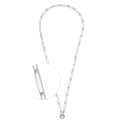 Abbildung von JEWELS BY LEONARDO Halskette Clip &amp; Mix Consenza, lange Kette aus silberfarbenem Edelstahl, in sich gedrehte Kettenglieder, 70 71,3 cm Länge, Schmuck Geschenk, 024442