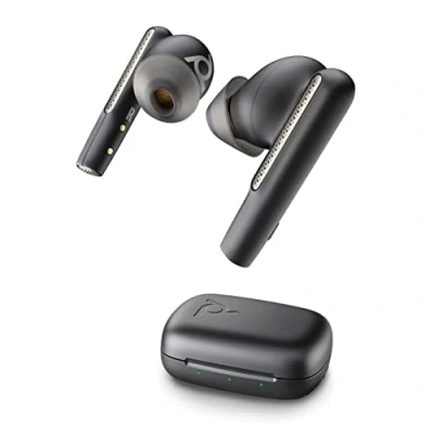 Abbildung von True Wireless In Ear Headset Poly Voyager Free 60 (Plantronics) Mikrofone für klare Gespräche Active Noise Cancelling (ANC) Tragbares Ladecase Kompatibel mit iPhone, Android