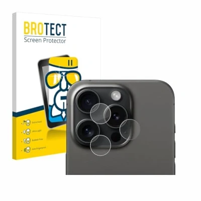 Abbildung von BROTECT Schutzglas für Apple iPhone 15 Pro (NUR Kameraschutz) Schutzfolie Panzer Folie Glas [Extrem Kratzfest 9H, Anti Fingerprint,