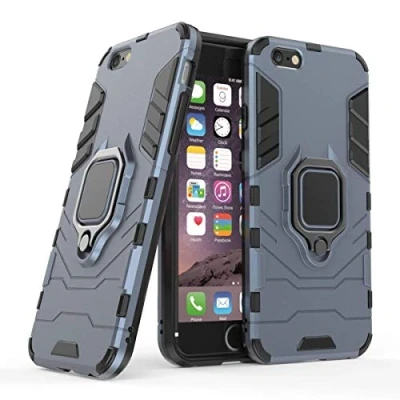 Abbildung von Kompatibel mit iPhone 6 / 6S Hülle, Ring Ständer Magnetischer Handyhalter Auto Caseme Schutzhülle Case für Apple 6, (Navy Blau)